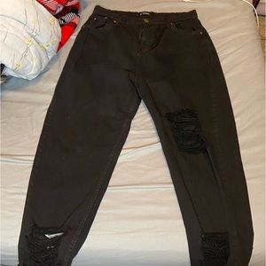 Pretty little thing, black distressed, baggy pants